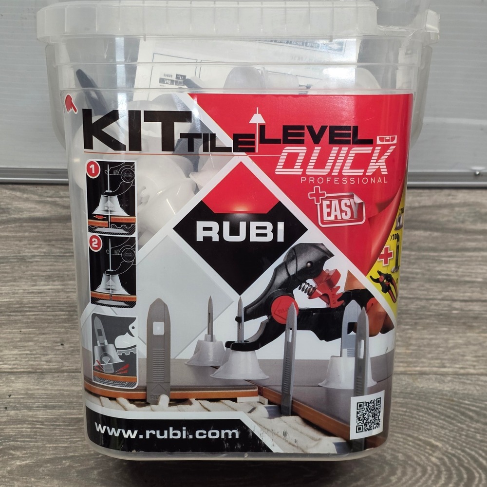 Rubi Tile Level Quick Professional System Clips and Caps, No Tool, 100 pcs total
